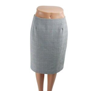 Tahari Womens Skirt 6 Gray Plaid Pencil Career Work Office Lined